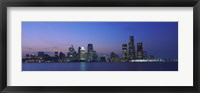 Framed Detroit Skyline at night, Michigan