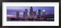 Framed USA, Florida, Tampa, View of an urban skyline at night
