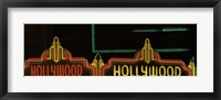 Framed Hollywood Neon Sign Los Angeles CA