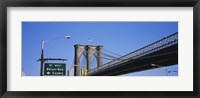 Framed Low angle view of a bridge, Brooklyn Bridge, Manhattan, New York City, New York State, USA