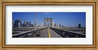 Framed Bench on a bridge, Brooklyn Bridge, Manhattan, New York City, New York State, USA