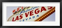 Framed Close-up of a welcome sign, Las Vegas, Nevada