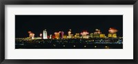 Framed Distant View of Buildings Lit Up At Night, Las Vegas, Nevada, USA