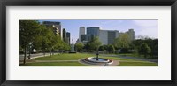 Framed Fountain In A Park, Austin, Texas, USA