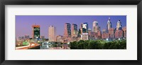 Framed Philadelphia, Pennsylvania Skyline at Night