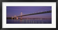 Framed Low angle view of a bridge at dusk, Oakland Bay Bridge, San Francisco, California, USA