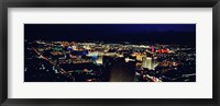 Framed High angle view of a city lit up at night, The Strip, Las Vegas, Nevada, USA