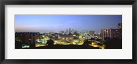 Framed High Angle View Of A City Lit Up At Dusk, Kansas City, Missouri