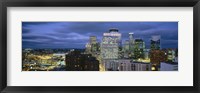 Framed Buildings Lit Up At Dusk, Minneapolis, Minnesota