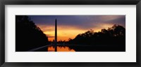 Framed Silhouette of an obelisk at dusk, Washington Monument, Washington DC, USA