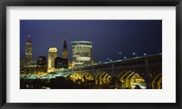 Framed Detroit Avenue Bridge and City Lights