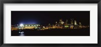 Framed Stadium lit up at night in a city, Heinz Field, Three Rivers Stadium,Pittsburgh, Pennsylvania, USA