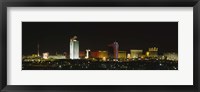 Framed Buildings lit up at night in a city, Las Vegas, Nevada