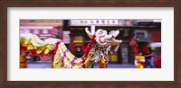Framed Group of people performing dragon dancing on a road, Chinatown, San Francisco, California, USA