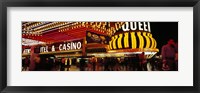 Framed Casino lit up at night, Four Queens, Fremont Street, Las Vegas, Clark County, Nevada, USA