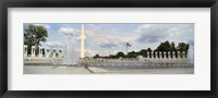 Framed Fountains at a memorial, National World War II Memorial, Washington Monument, Washington DC, USA