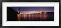 Framed Golden Gate Bridge Lit Up at Dusk, San Francisco Bay