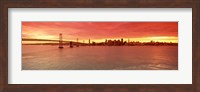 Framed Bay Bridge with city skyline, San Francisco, California, USA