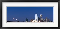 Framed Nighttime View of Dallas Skyline with Reunion Tower
