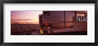 Framed Hotel lit up at dusk, Palms Casino Resort, Las Vegas, Nevada, USA