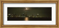 Framed Skyscrapers lit up at night, Coronado Bridge, San Diego, California, USA