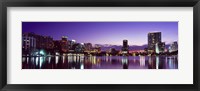 Framed Buildings lit up at night in a city, Lake Eola, Orlando