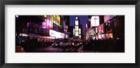 Framed Street scene at night, Times Square, Manhattan, New York City