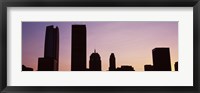 Framed Downtown skyline at dusk, Oklahoma City, Oklahoma, USA