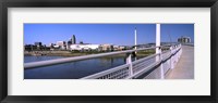 Framed Bridge across a river, Bob Kerrey Pedestrian Bridge, Missouri River, Omaha, Nebraska, USA