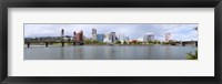 Framed Bridges with city skyline in the background, Hawthorne Bridge, Burnside Bridge, Willamette River, Portland, Oregon, USA 2010