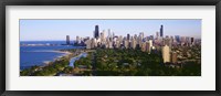 Framed Aerial View Of Skyline, Chicago, Illinois, USA