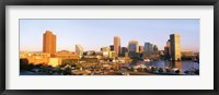 Framed USA, Maryland, Baltimore, High angle view from Federal Hill Parkof Inner Harbor area and skyline