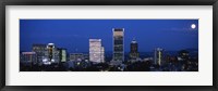 Framed USA, Oregon, Portland, moon, night