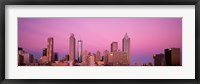 Framed USA, Georgia, Atlanta, Panoramic view of the city at dawn