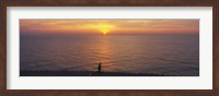 Framed Sunset over a lake, Lake Michigan, Chicago, Cook County, Illinois, USA