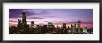 Framed Skyscrapers At Dusk, Chicago