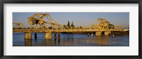 Framed Drawbridge across a river, The Sacramento-San Joaquin River Delta, California, USA