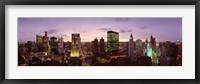 Framed Skyscrapers In A City At Dusk, Chicago, Illinois, USA