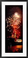 Framed USA, Washington DC, Fireworks over Lincoln Memorial
