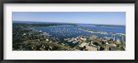 Framed Aerial view of a harbor, Newport Harbor, Newport, Rhode Island, USA