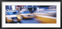 Framed Yellow taxis on the road, Times Square, Manhattan, New York City, New York State, USA