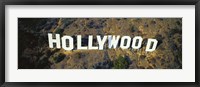 Framed USA, California, Los Angeles, Aerial view of Hollywood Sign at Hollywood Hills