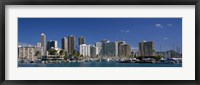 Framed Honolulu, Hawaii Skyline