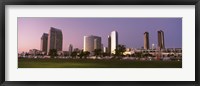 Framed Marina Park And Skyline At Dusk, San Diego, California, USA