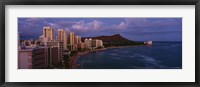 Framed High Angle View Of Buildings On The Beach, Waikiki Beach, Oahu, Honolulu, Hawaii, USA