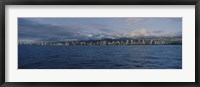 Framed Honolulu skyline on a cloudy day, Hawaii