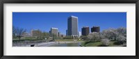 Framed Skyscrapers near a canal, Brown's Island, Richmond, Virginia, USA