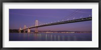 Framed Low angle view of a bridge at dusk, Oakland Bay Bridge, San Francisco, California, USA