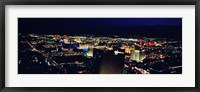 Framed High angle view of a city lit up at night, The Strip, Las Vegas, Nevada, USA