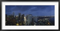 Framed High angle view of buildings in a city lit up at night, New Orleans, Louisiana, USA